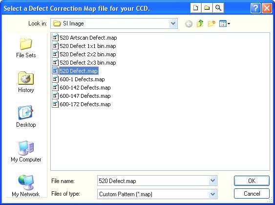 4.2.2 Defect Correction To perform defect correction on an image, a correction map file must have been opened.