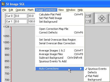 4.2.5 Subtract Background The Subtract Background menu item subtracts the selected background image from the image in the currently displayed buffer.
