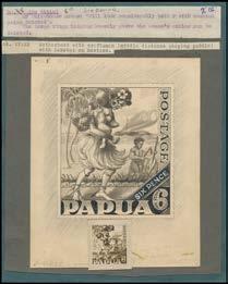 Prestige Philately - Auction No 176 Page: 4 755 E A Lot 755 1932 Pictorials 6d Mother & Child the original artwork in pencil, India ink & China white on art paper (143x176mm) signed at