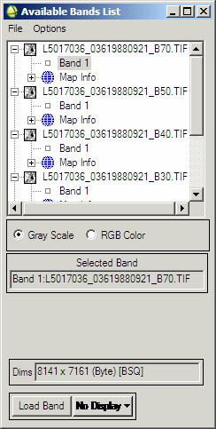 Also, even though all have Band 1 as part of their file information, they are indeed different bands of Landsat data. Okay, we now have opened the 1988 Landsat files into ENVI.