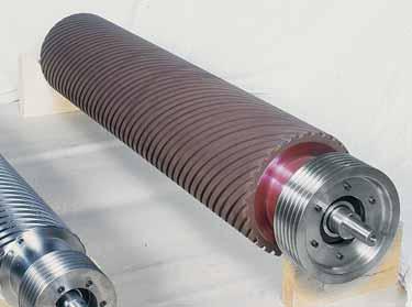 Rubber-coated roller with 175 mm diameter The wide range of hardness (85, 65, 45, 30, 20 sh) enables the roller to