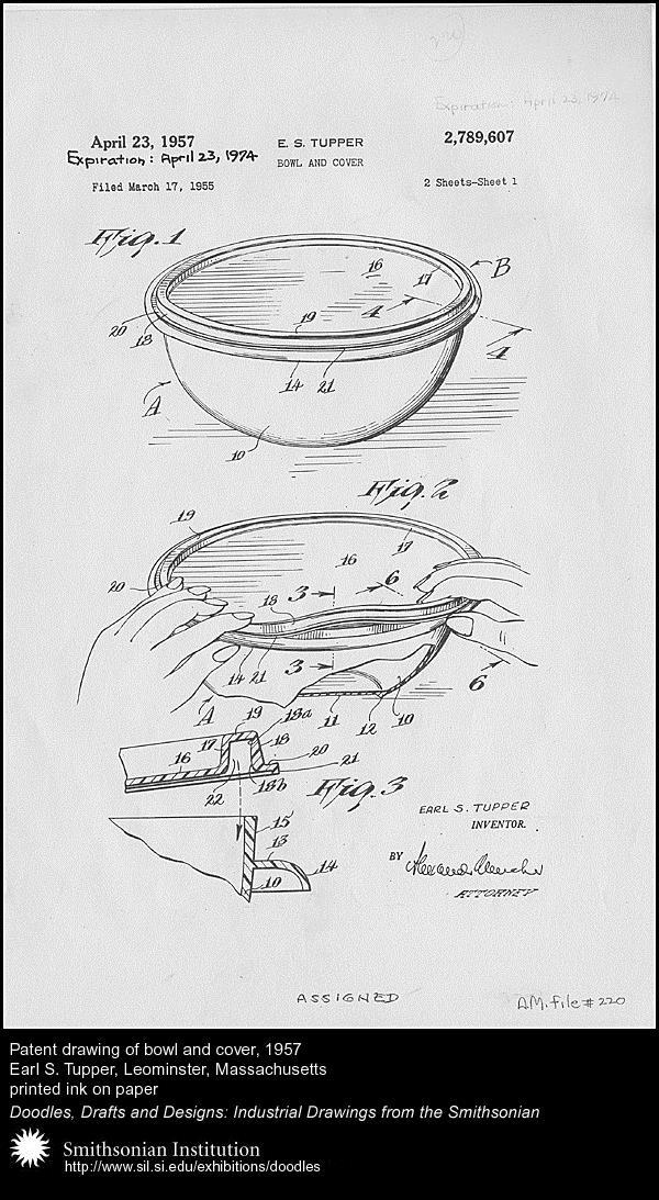 Isometric Sketch Historical Example Earl Silas Tupper (1907-1983) invented an airtight Tupper Seal in 1947 Patent