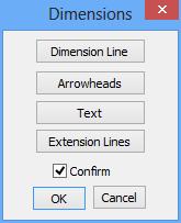 Dimensions: a. Dimension Line: In the dialog box, select the Type and the Color of the dimensions lines.
