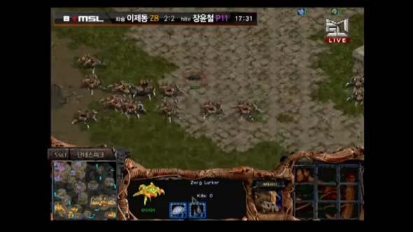 Jaedong has been amassing lurkers at his 3rd base and he feels it is time to spread them out to prevent Snow