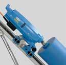 Precision drilling using optimised support with stable guide rollers