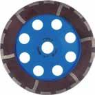 Fast dust removal. The 100 mm diameter cup wheel is supplied with a reduction bush 22.23 16 mm Type No. Shape Ø (mm) Width (mm) Bore (mm) Segment height Type 494342 STS-T 100 18 22.