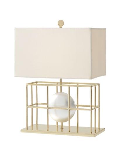 Disc Fabric Box Shade with Polished Brass