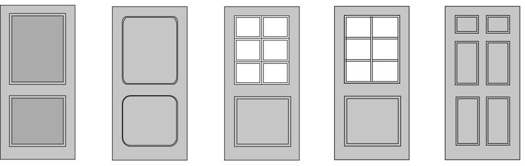 9 C2010 PANELLED STYLE DOORS Note: Fabrication, frame, lippings, glazing details refer to relevant sections Flat Panels: Panels formed