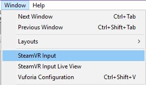 VR in Unity SteamVR Input Window Actions are stored in an actions.