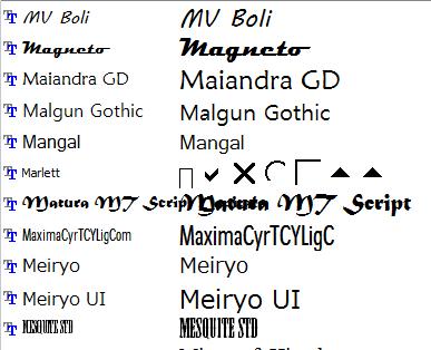 OpenType font support BERNINA Embroidery Software V7.0 supports OpenType fonts although they appear in the alphabet list with the TrueType icon.