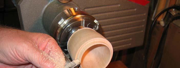 Once the sanding is complete use a sharp skew to fine tune