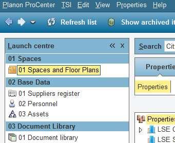 Space Information User Guide This user guide is aimed at helping Planon users to access the features of Space Information for typical enquiries, such as printing floor plans and tables.