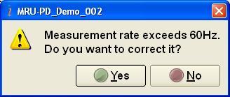 Demo Program controls correctness of the measurement rate setting. If user sets measurement rate in the «Devices Options» (see Fig.4.2) which exceeds limits shown in the Table 4.