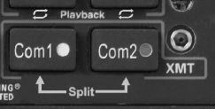 Split Mode To activate the split mode, push both the COM 1 and COM 2 XMT (bottom) buttons at the same time. All four indicators will come on.