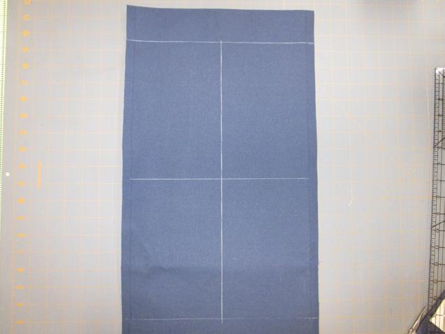 INSTRUCTIONS STEP 1 Cut the navy canvas 11 ½ x 40 (If desired, prewash the canvas in hot water twice with no fabric softener.
