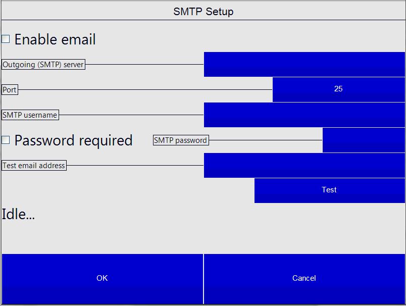 Email Setup AutoGen has the ability to send emails to a defined email address when alarm conditions exist. Email Setup allows you to configure email settings for this purpose.
