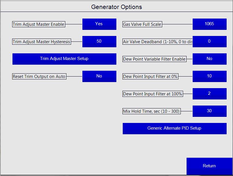 Trim Adjust Master Enable/Hysteresis/Setup: Enables or disabled the Trim Adjust Master feature.