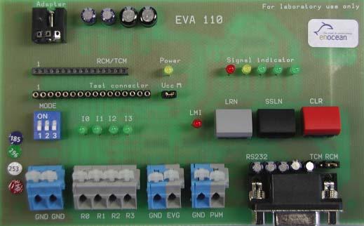 2. Scope of EVA 105 Kit Supply and Ordering Information Type Content / Description Ordering Code EVA 105 1) Short User Instruction Get Started 2) EVA 110: EnOcean Evaluation Board (PCB) 3) 120V/60Hz