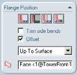 Select the lower edge of the Enclosure, and click to create an edge flange. 8 Direction. Drag the edge flange out away from the model. 9 Flange Position.