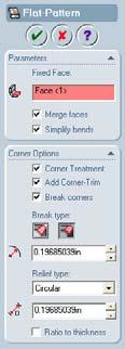 There are three options that are selected by default: Merge faces Simplify bends Corner treatment Clicking Add