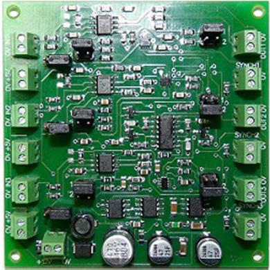 before reaching the PD; PD preamplifier connected to the photodiode; built-in driver (in case this driver type is chosen for LED power supply).