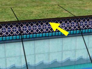 In some early versions of the game, the default pool walls may be different, as shown here.