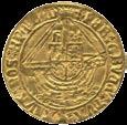 (1485-1509), Gold Angel, class V, St Michael and dragon, initial mark cross cross crosslet pellet in second upper right quarter (1504-1505),