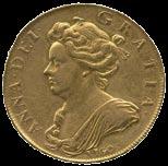 3583 Anne (1702-1714), Gold 5-Guineas, 1703, VIGO., provenance mark below draped bust facing left, ANNA. DEI. GRATIA.