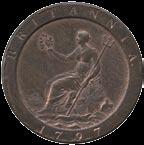 200-250 3591 George III, Penny, 1797, laureate and draped bust right, K.