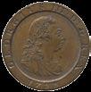 120-150 3607 George III, Pattern Farthing, 1798, restrike in copper, early Soho, small laureate and draped bust right, K on shoulder, three berries in wreath, brooch of seven jewels,