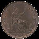 150-200 3636 Victoria, Bronze Proof Penny, 1868, young laureate bust left, rev Britannia seated right, date in exergue (Peck