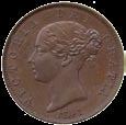 600-800 with old Baldwin stock ticket, pre-1947 3639 3640 3639 Victoria, Bronzed Proof Halfpenny, 1839, young head left, W:W.