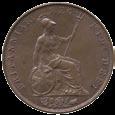 400-500 3645 3646 3645 Victoria, Halfpenny, 1848, 8 over 7, young head left, date