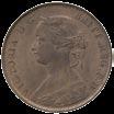 400-500 3650 3651 3650 Victoria, Bronze Halfpenny, 1860BB, young laureate bust left, wreath of 14