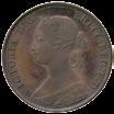 3652 3653 3652 Victoria, Copper Proof Halfpenny, 1861, young laureate bust left, wreath of 16 leaves, toothed