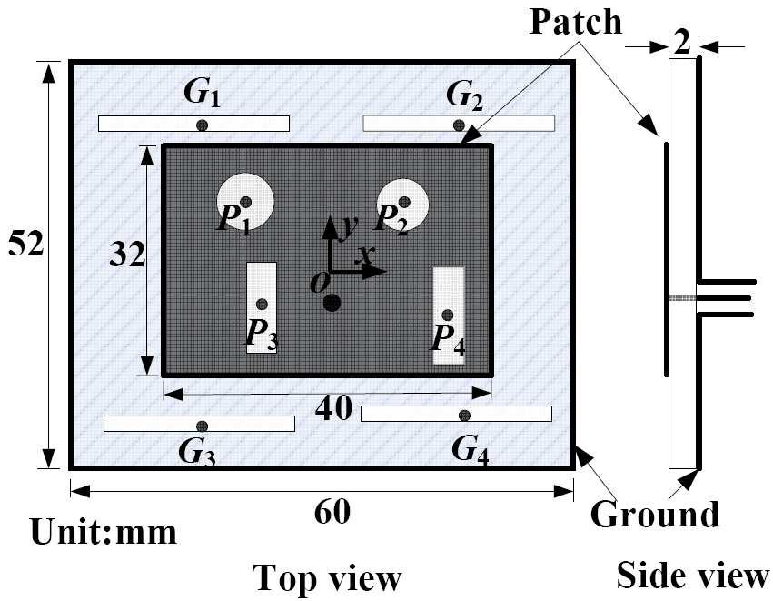 334 Zhu et al. Figure 8. Geometry structure of the slot patch antenna. Average RCS of different inc ident angles(dbsm ) -5-1 -2-3 2 4 6 8 1 12 14 16 18 2 Generation number Average Minimum Figure 9.