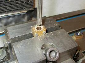5mm holes in the mild steel part were tapped M3 right photo.
