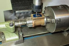 After drilling and tapping the four holes in each portblock the next job was to mark out and mill the Steam