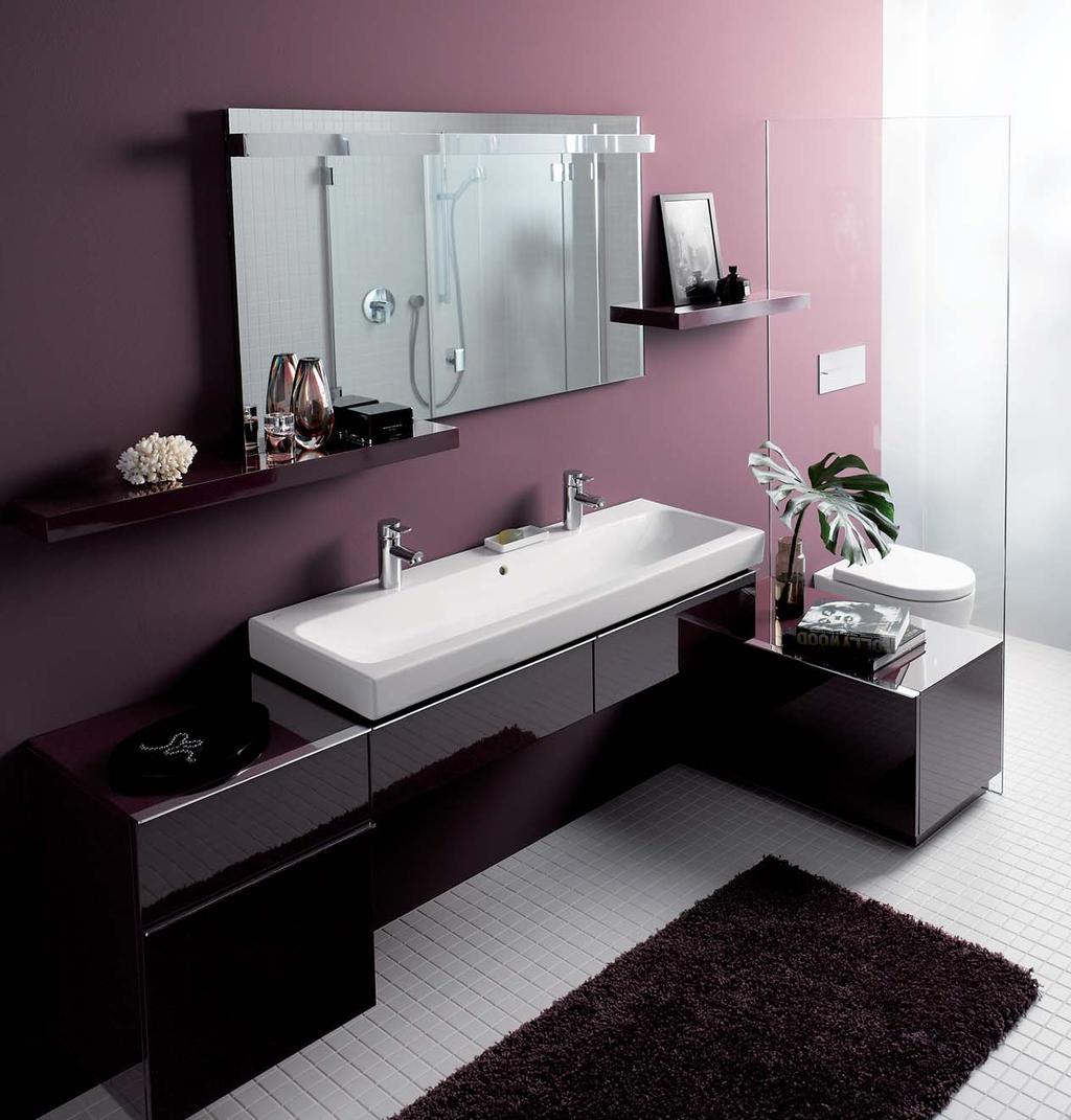 icon is innovative and unusual with thirteen up to 1200 mm wide washbasin models and four countertop washbasins.