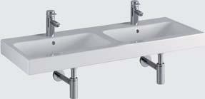 Washbasin, 900 x 485 mm. Model-no. 124090 with tap hole. Model-no. 124093 without tap hole.