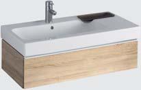 Washbasin vanity unit, siphon cutout centre, 4 drawers, handles chrome-plated, 1190 x 620 x 477 mm.