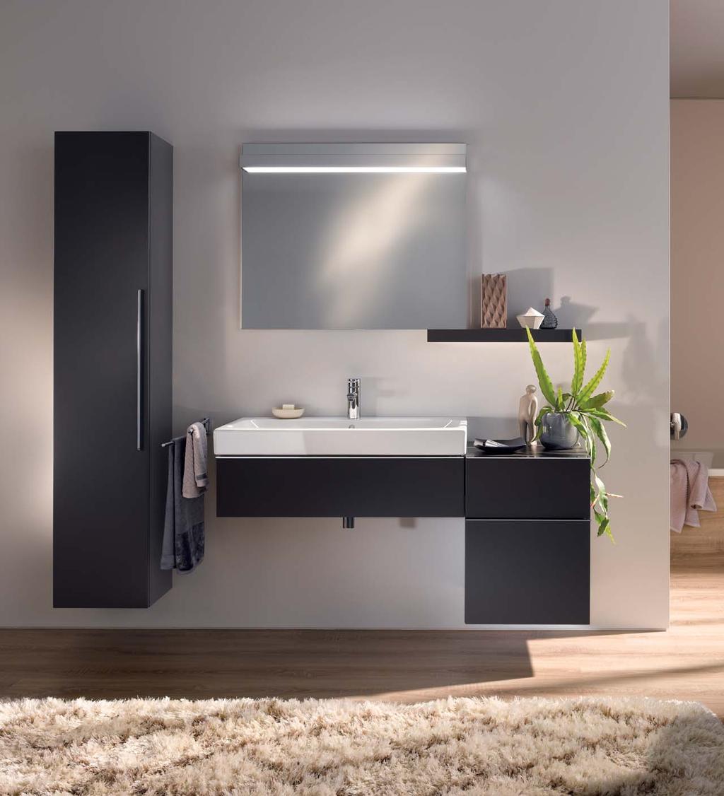 The fl exibly combinable storage room concept of the icon bathroom series
