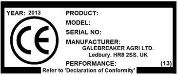installer the manufacturer (as defined by the Machine Directive 2006/42/EC) of the system and will require the installer to produce their own EC Declaration of Conformity and product CE label.