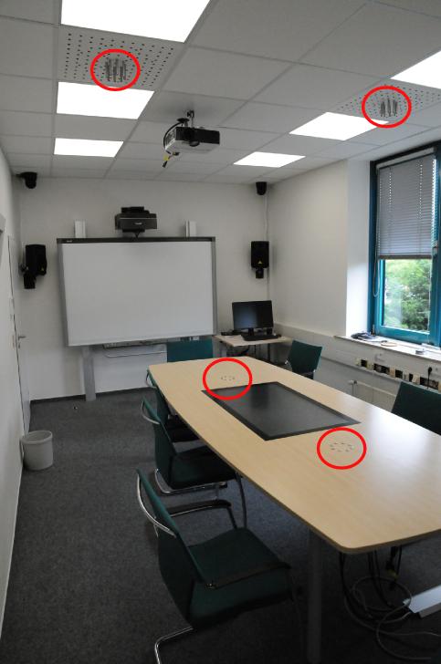 Axel Plinge BoF AED in Sensor Networks 11/14 Evaluation: FINCA dataset FINCA dataset [1] new real-world recordings smart conference room two microphone arrays at the ceiling and two in the table