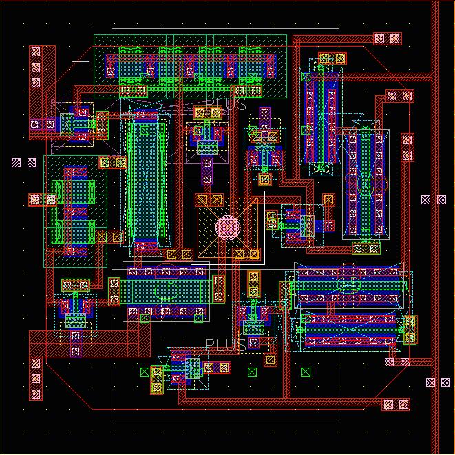 Pixel layout Pixel circuit schematc and layout Pixel layout (Lower layer) Pre-amplifier Analog buffer Output