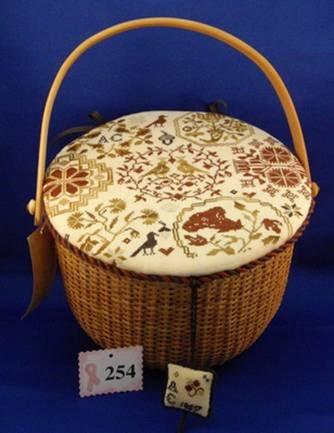 Item 254: Abigail Colby's Work Basket + the 7 needlework smalls.