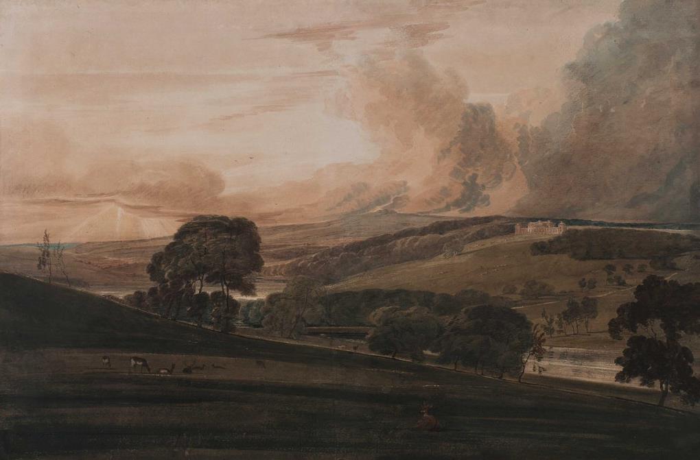 Thomas Girtin Harewood House from South East 1801 Watercolour. J.M.