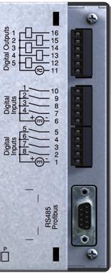 Digital Inputs The UMG508 has 8 digital inputs. The digital inputs are divided into two groups, each with 4 inputs. Each group has a common reference.