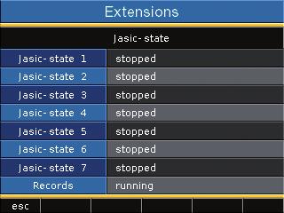 Jasic status Up to 7 specific customer Jasic programs (1-7) and one recording can run in the UMG508.