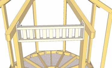 35. Lift a completed Upper Rail Section up and place between the Rafters
